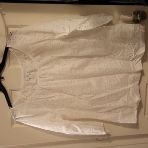 Charter Club Woman White Eyelet Blouse sz 1X